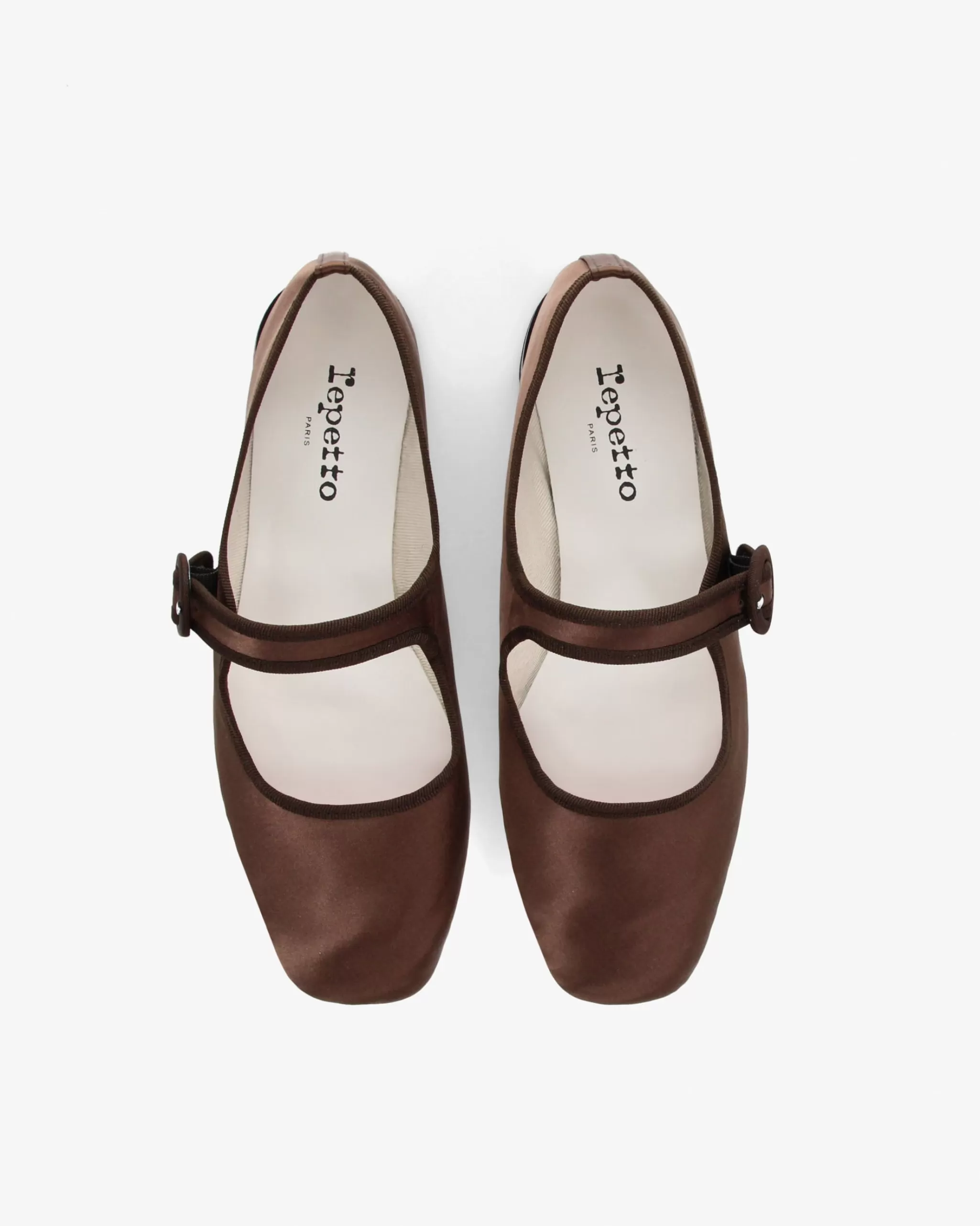 Cheap Repetto Babies à Bout Carré Georgia - Satin Marron moka