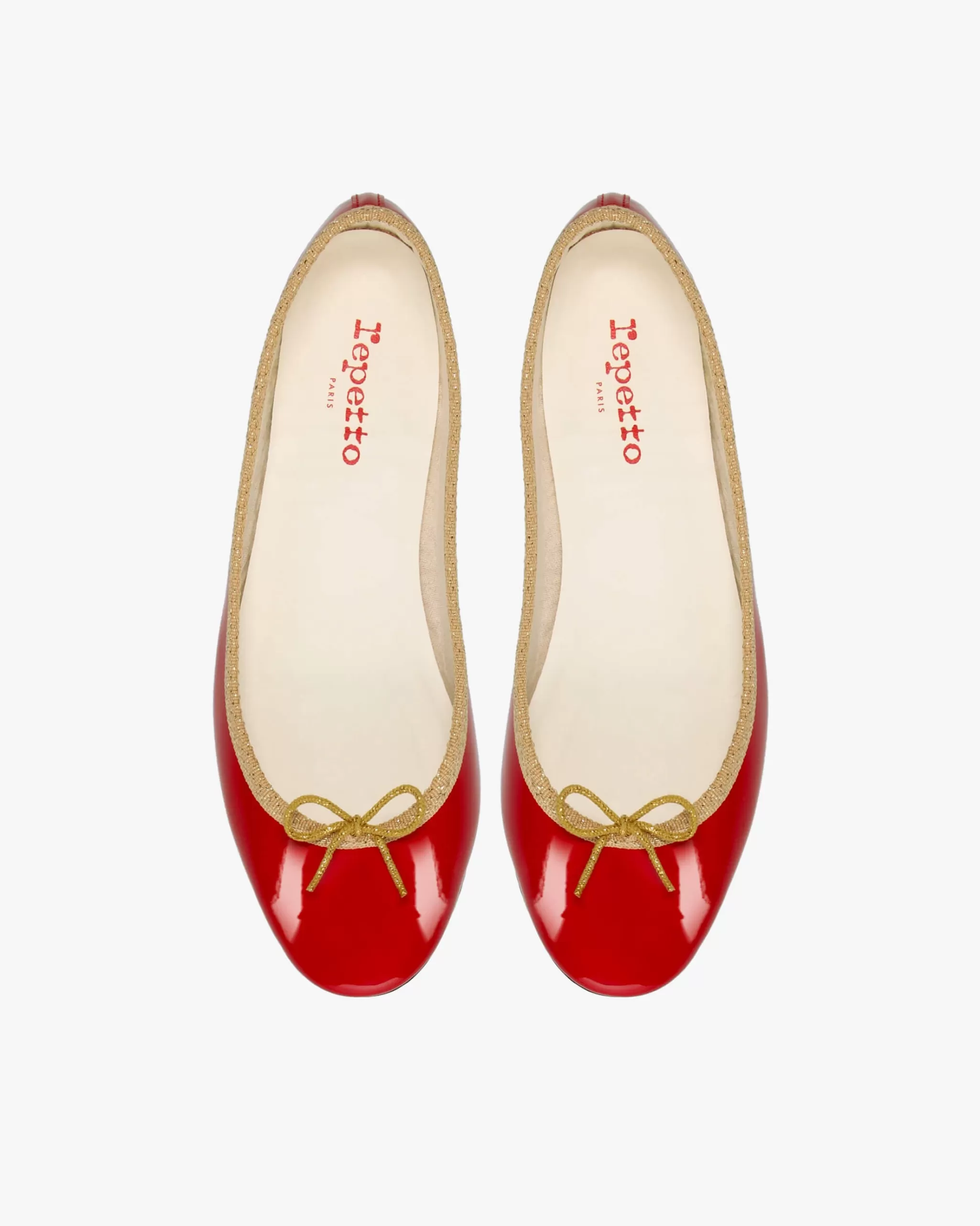 Clearance Repetto Ballerines Cendrillon Rouge flamme et or clair bulle