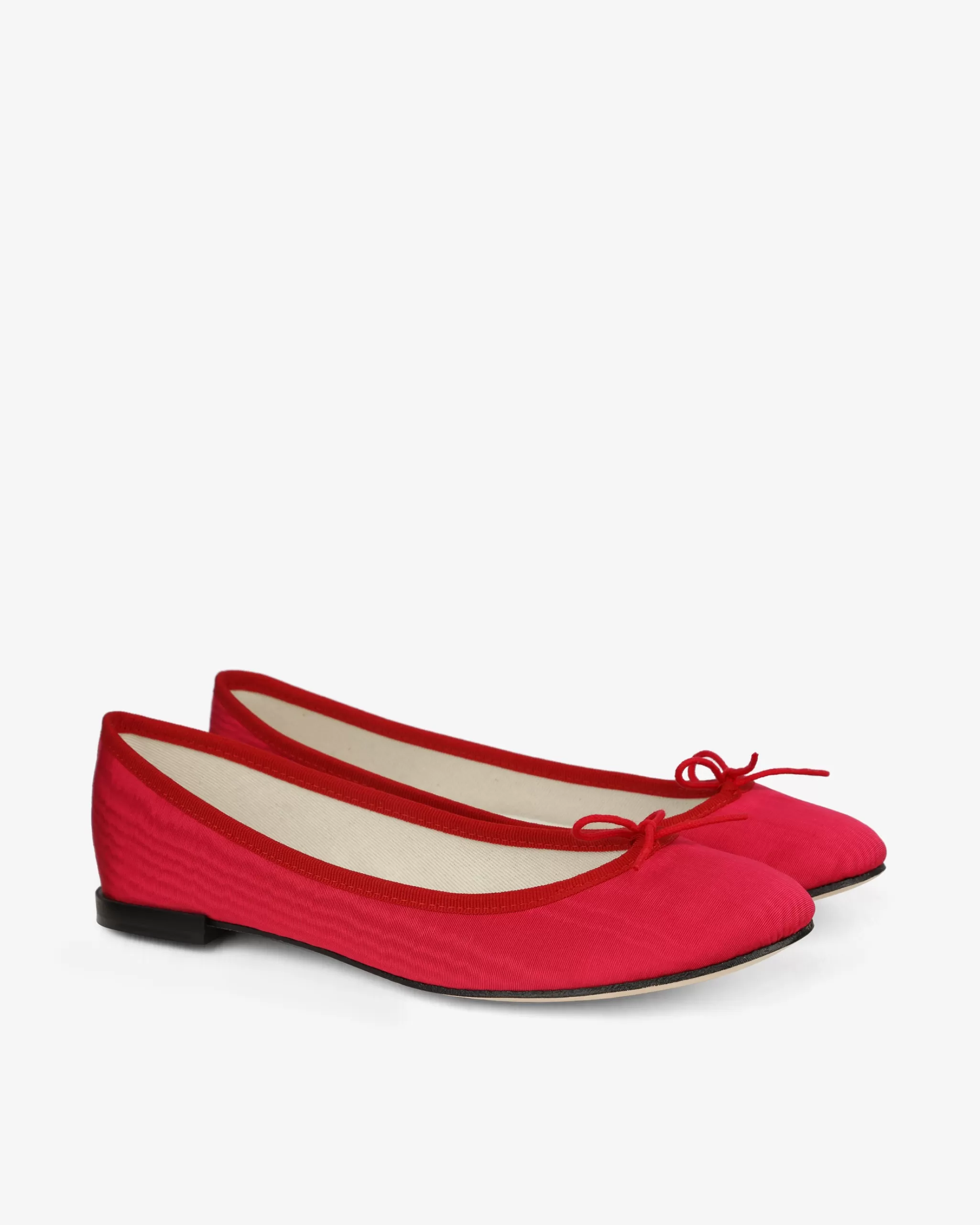 Clearance Repetto Ballerines Cendrillon - Satin Rose Raspberry et Rouge flamme