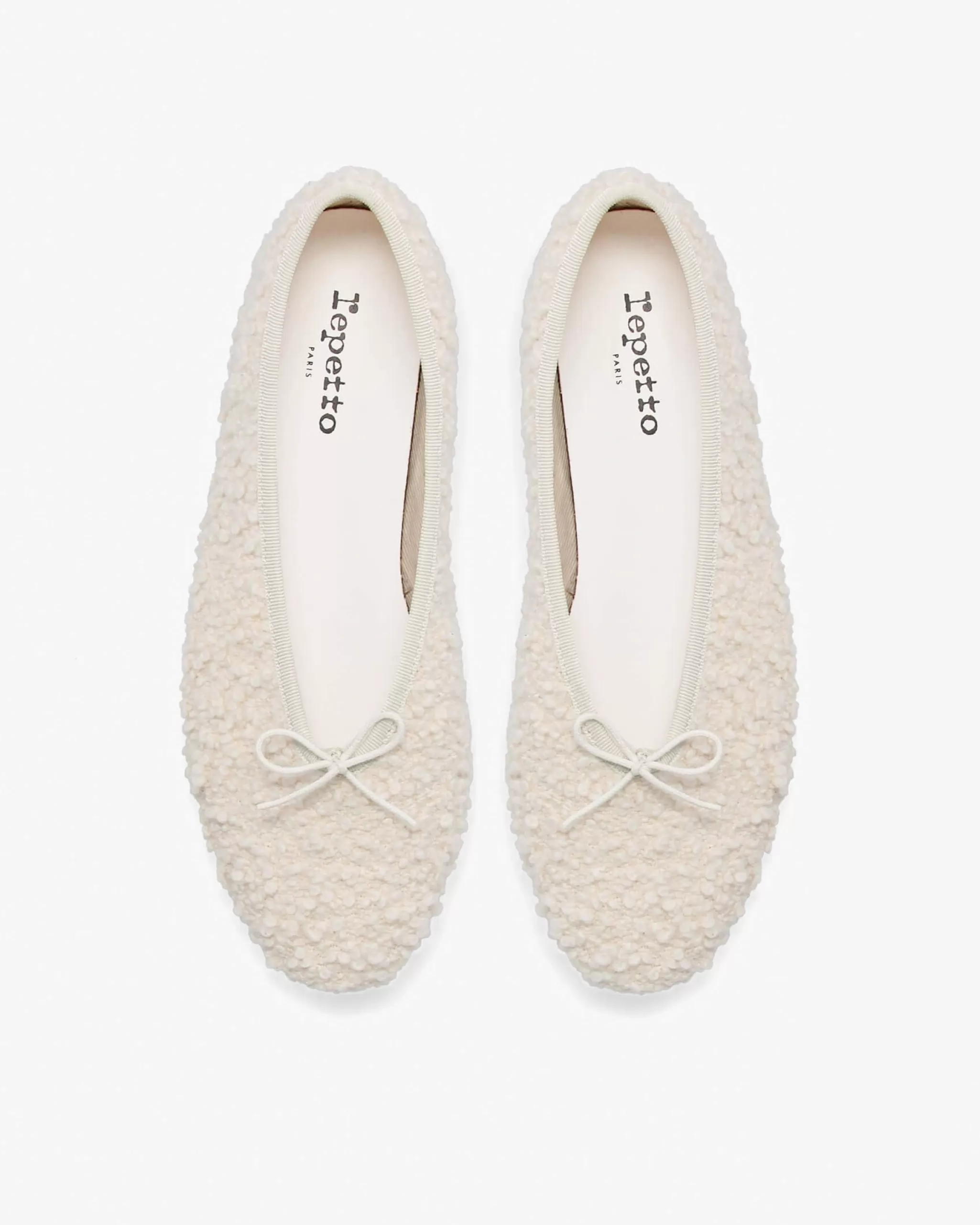 Discount Repetto Ballerines Lilouh - Laine Shearling Blanc coco