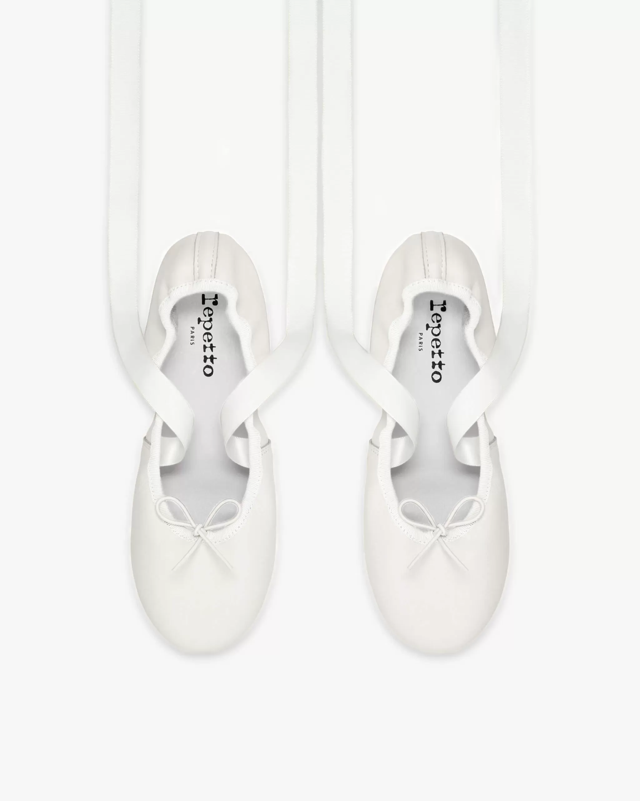 Outlet Repetto Ballerines Sophia - Satin Blanc coco