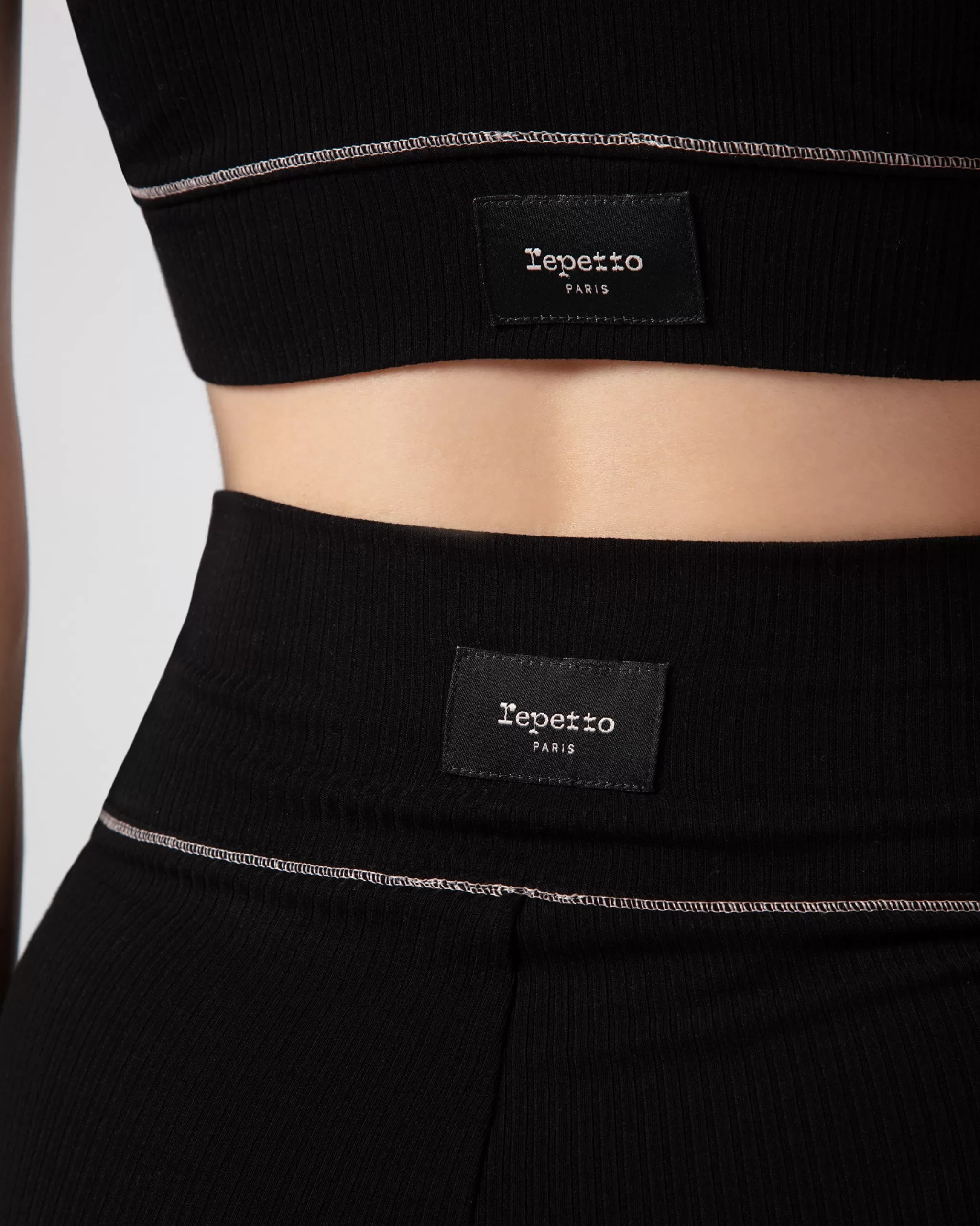 Outlet Repetto Legging En Côtes Noir