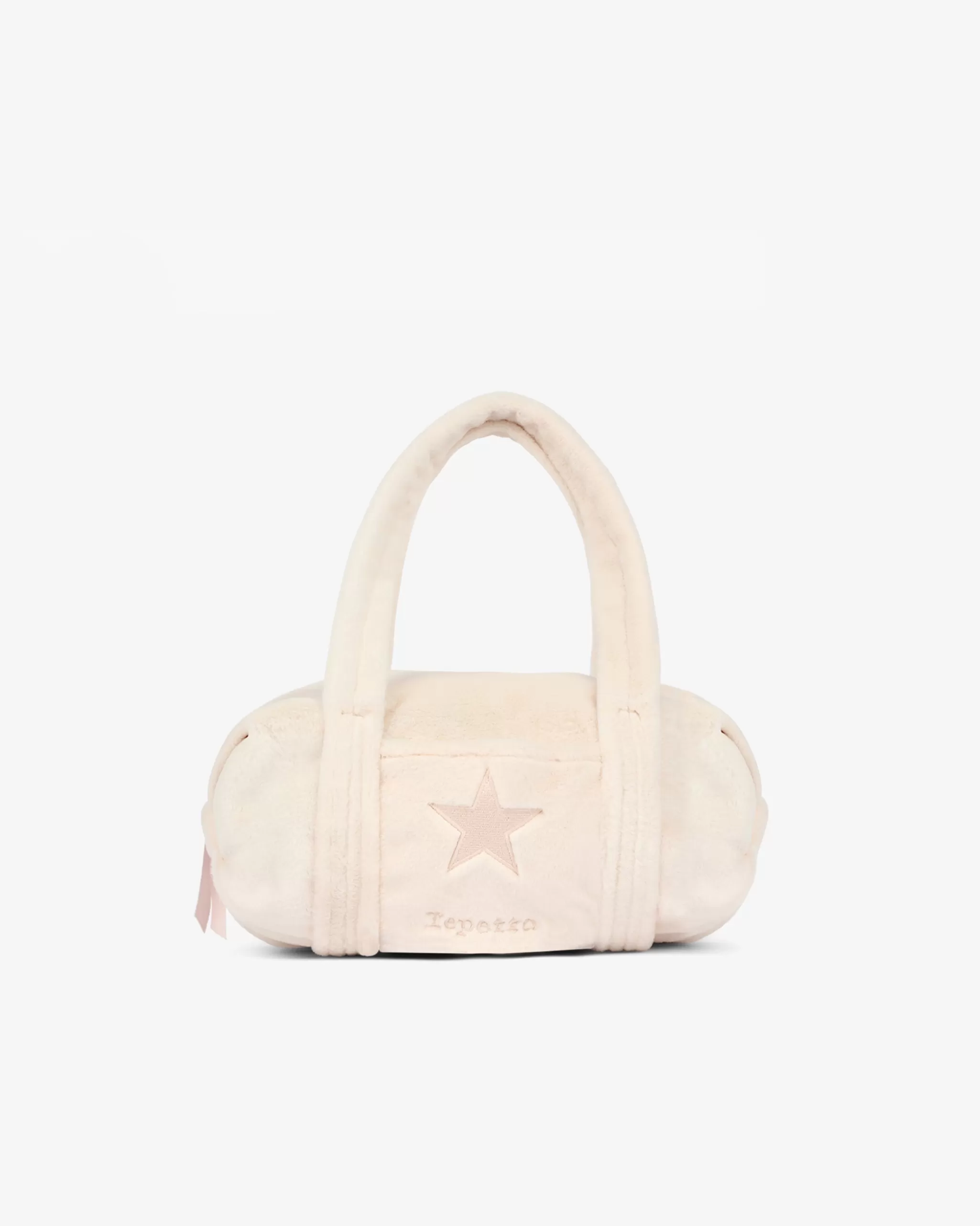 Store Repetto Sac Polochon En Fausse Fourrure Taille S Rose craie