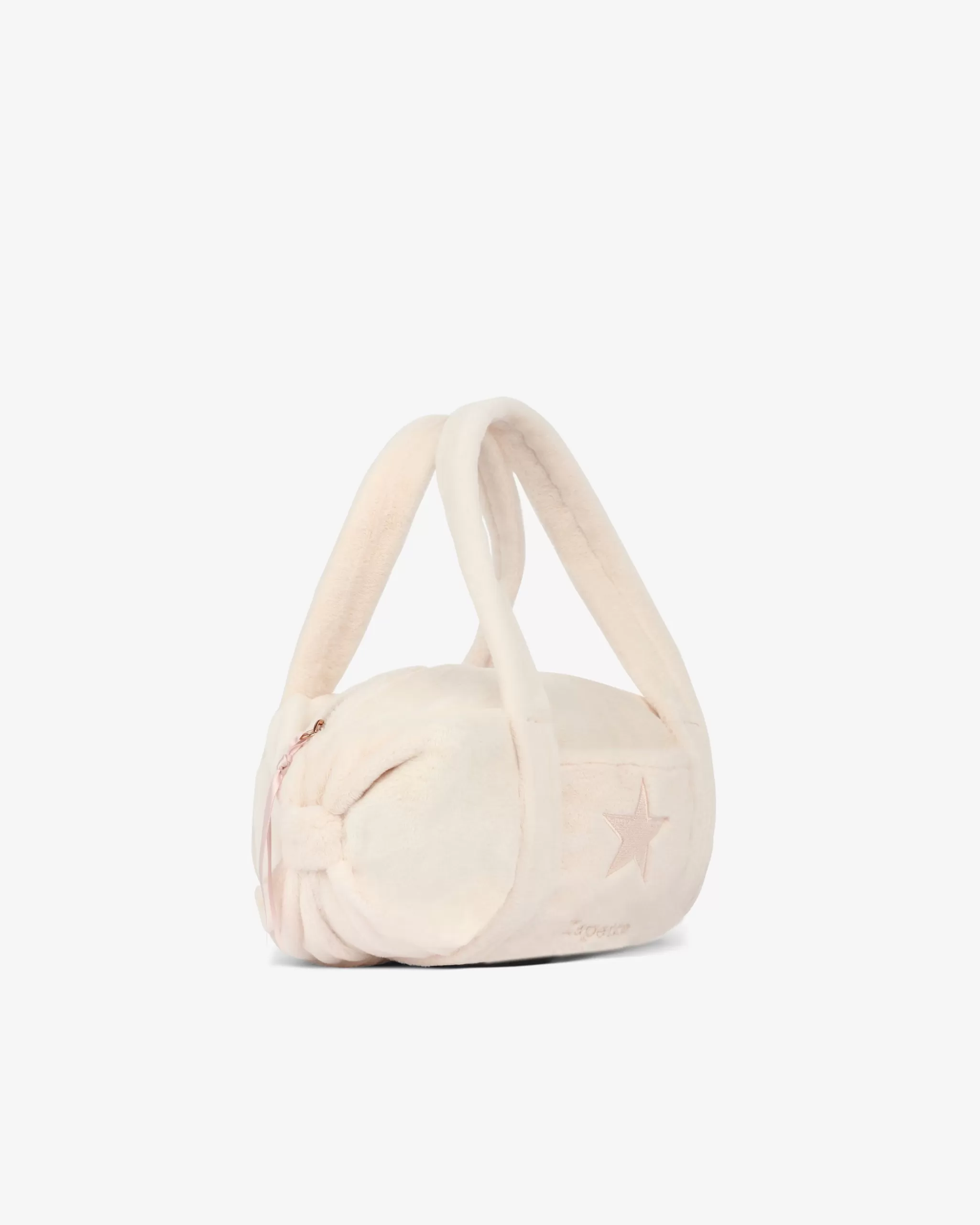 Store Repetto Sac Polochon En Fausse Fourrure Taille S Rose craie