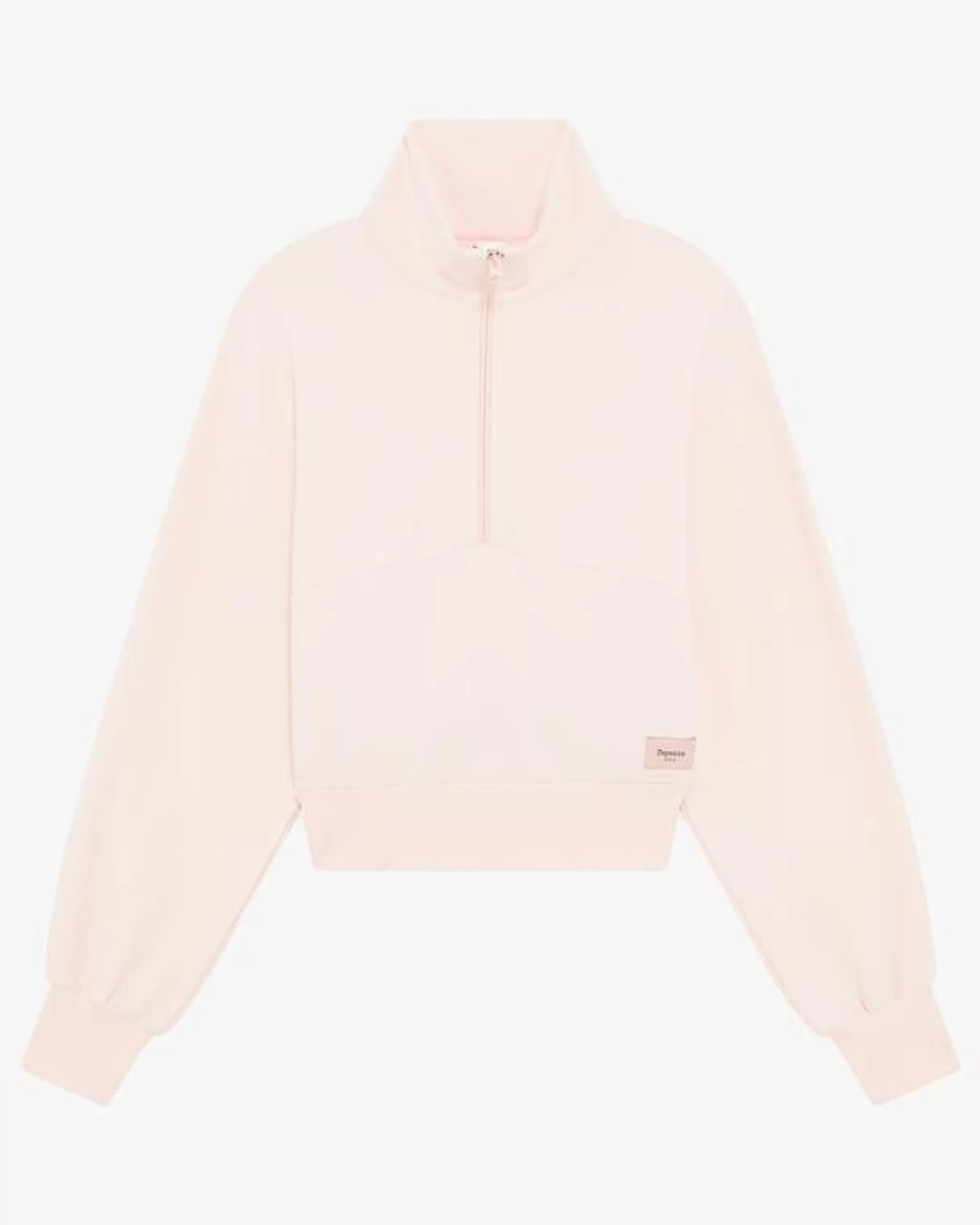 Hot Repetto Sweatshirt à Col Montant Rose craie