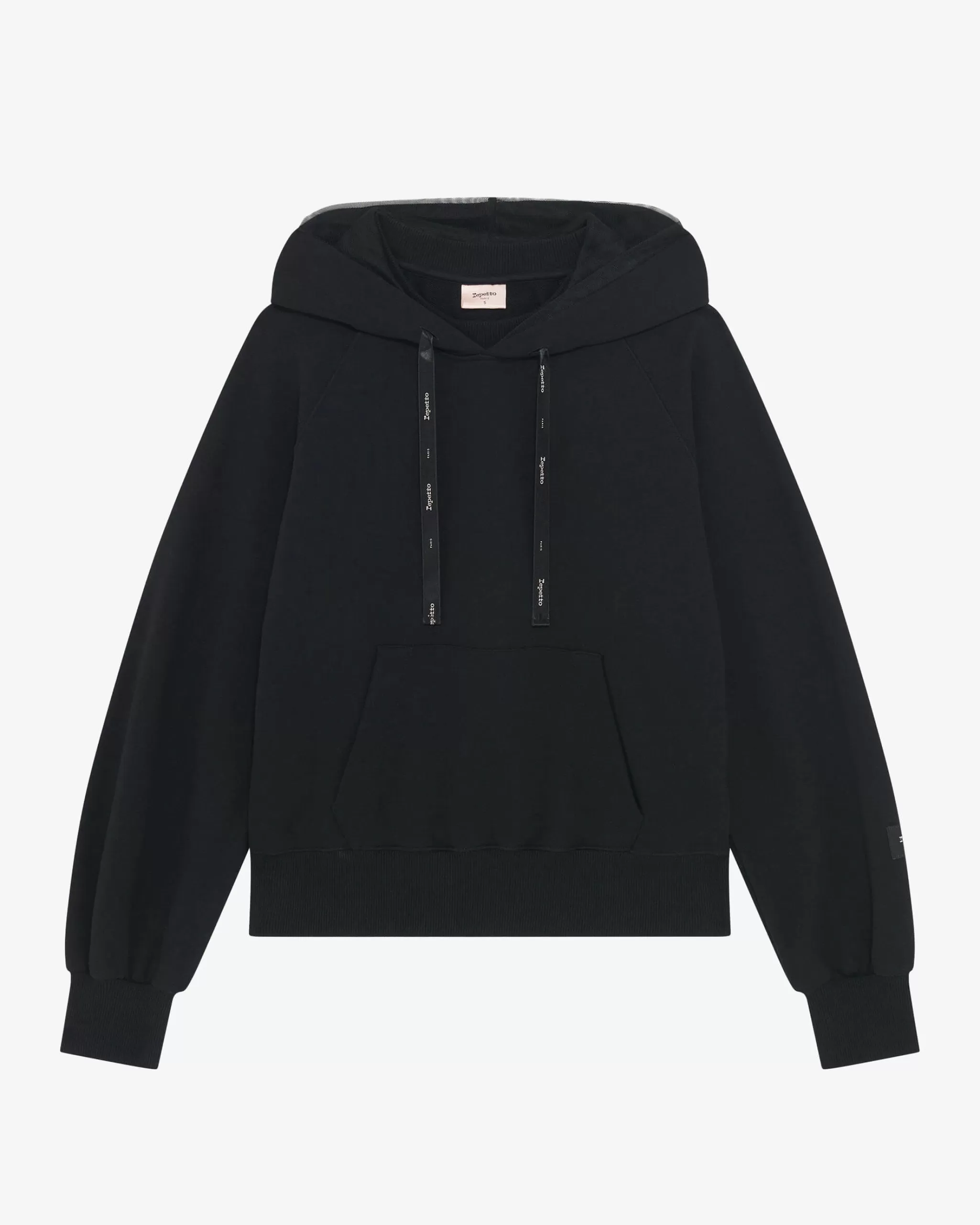 Sale Repetto Sweatshirt Capuche En Tulle Noir