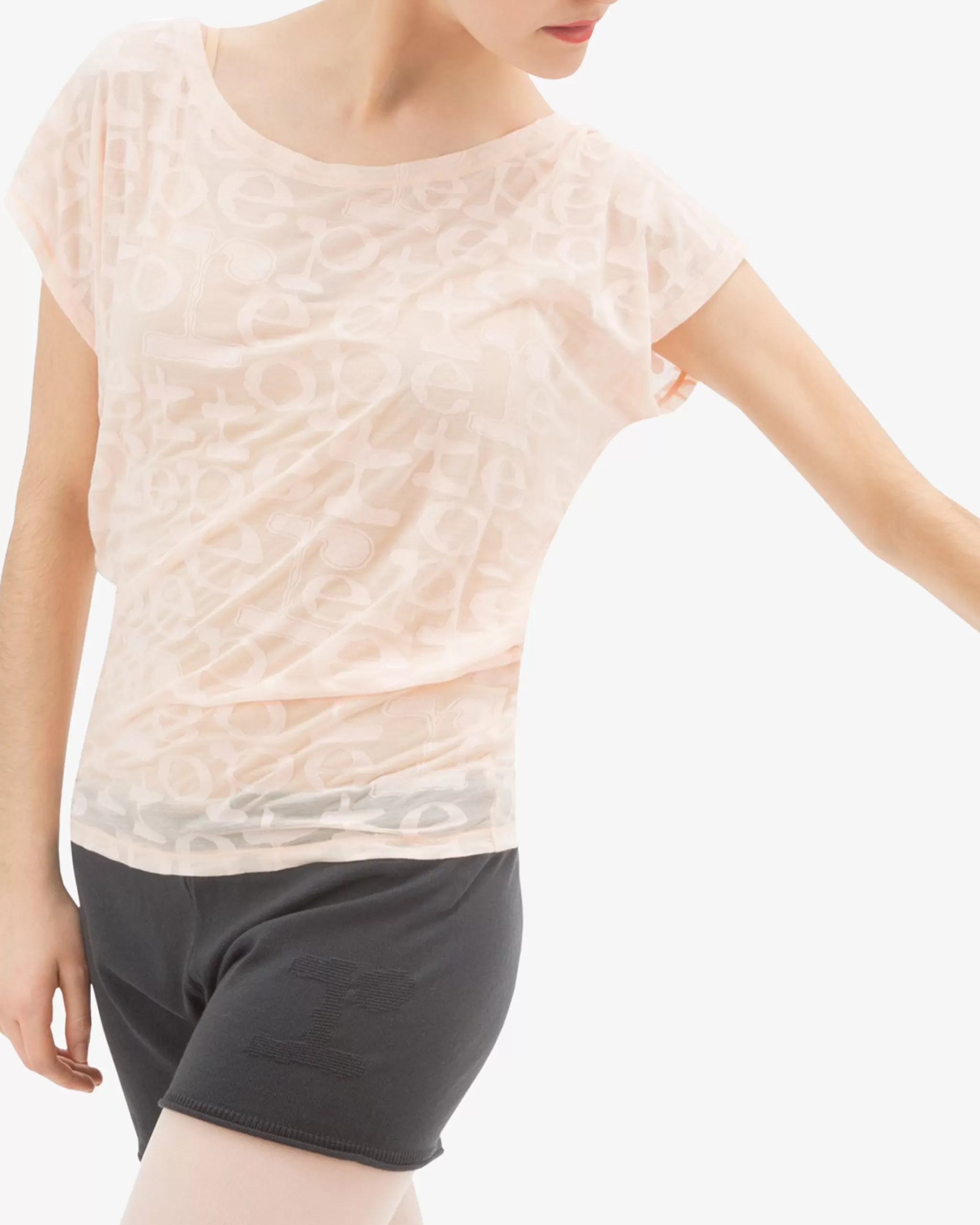 Clearance Repetto T-shirt Transparence Rose pétale