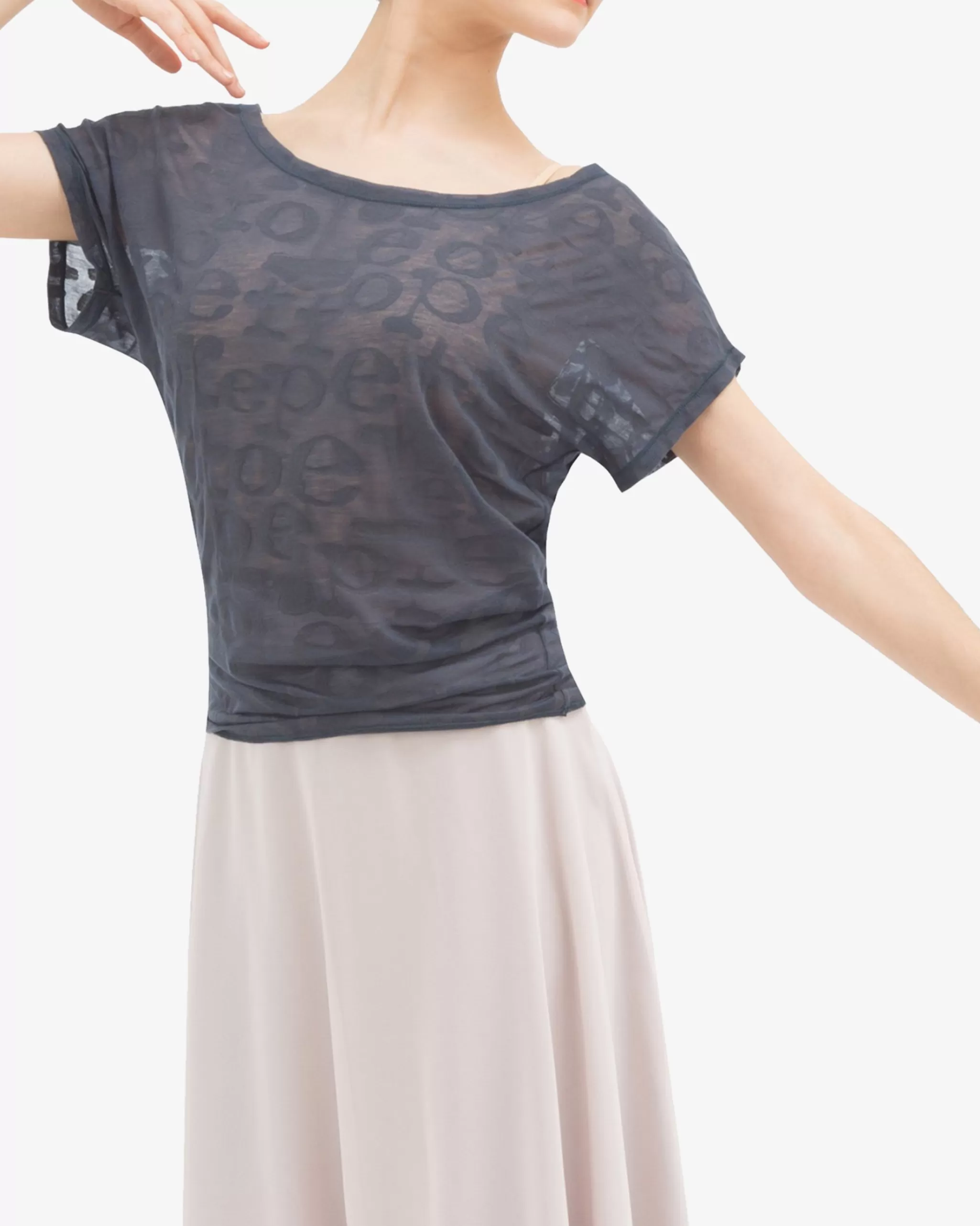 Discount Repetto T-shirt Transparence Gris anthracite